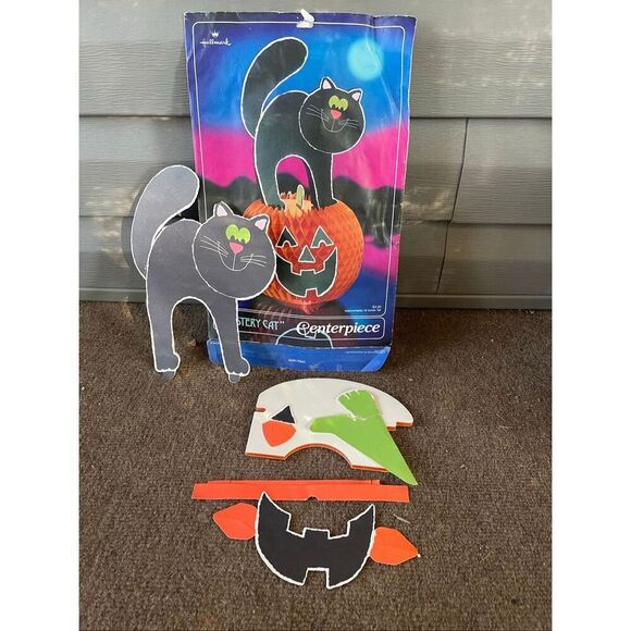 Vintage Hallmark Honeycomb Centerpiece Lot CAT WITCH SCARECROW TURKEY - Picture 8 of 11